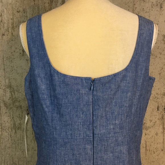 Liz Claiborne 12 Chambray Dress Linen Sleeveless - Picture 4 of 8